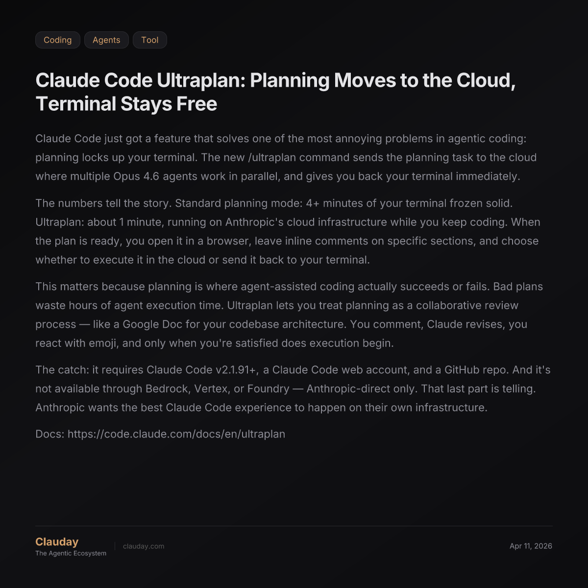 Claude Code Ultraplan: Planning Moves to the Cloud, Terminal Stays Free ...