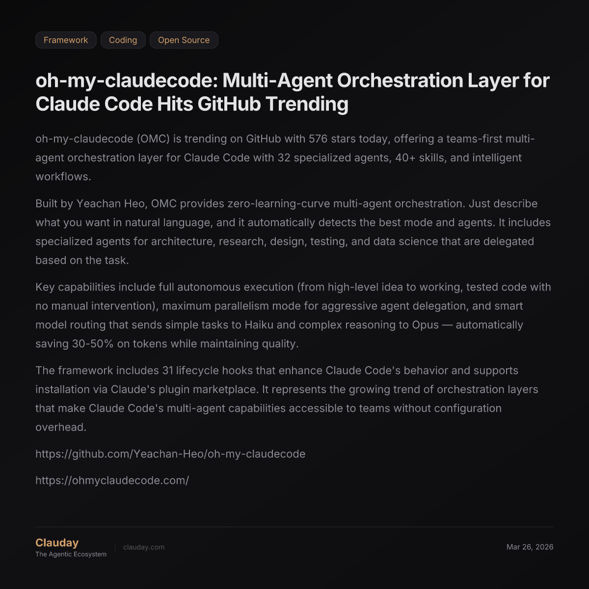oh-my-claudecode: Multi-Agent Orchestration Layer for Claude Code Hits ...