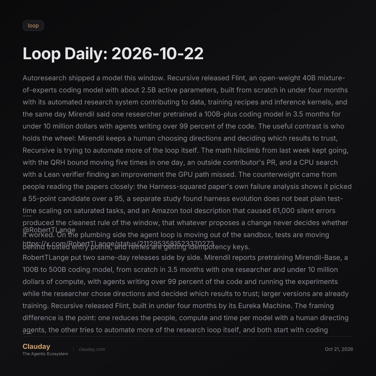 Loop Daily: 2026-10-22 — Clauday