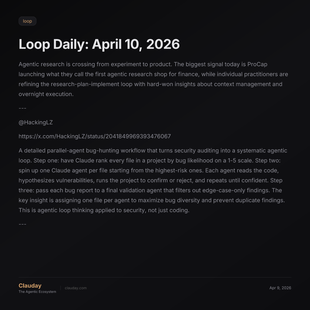 Loop Daily: April 10, 2026 — Clauday