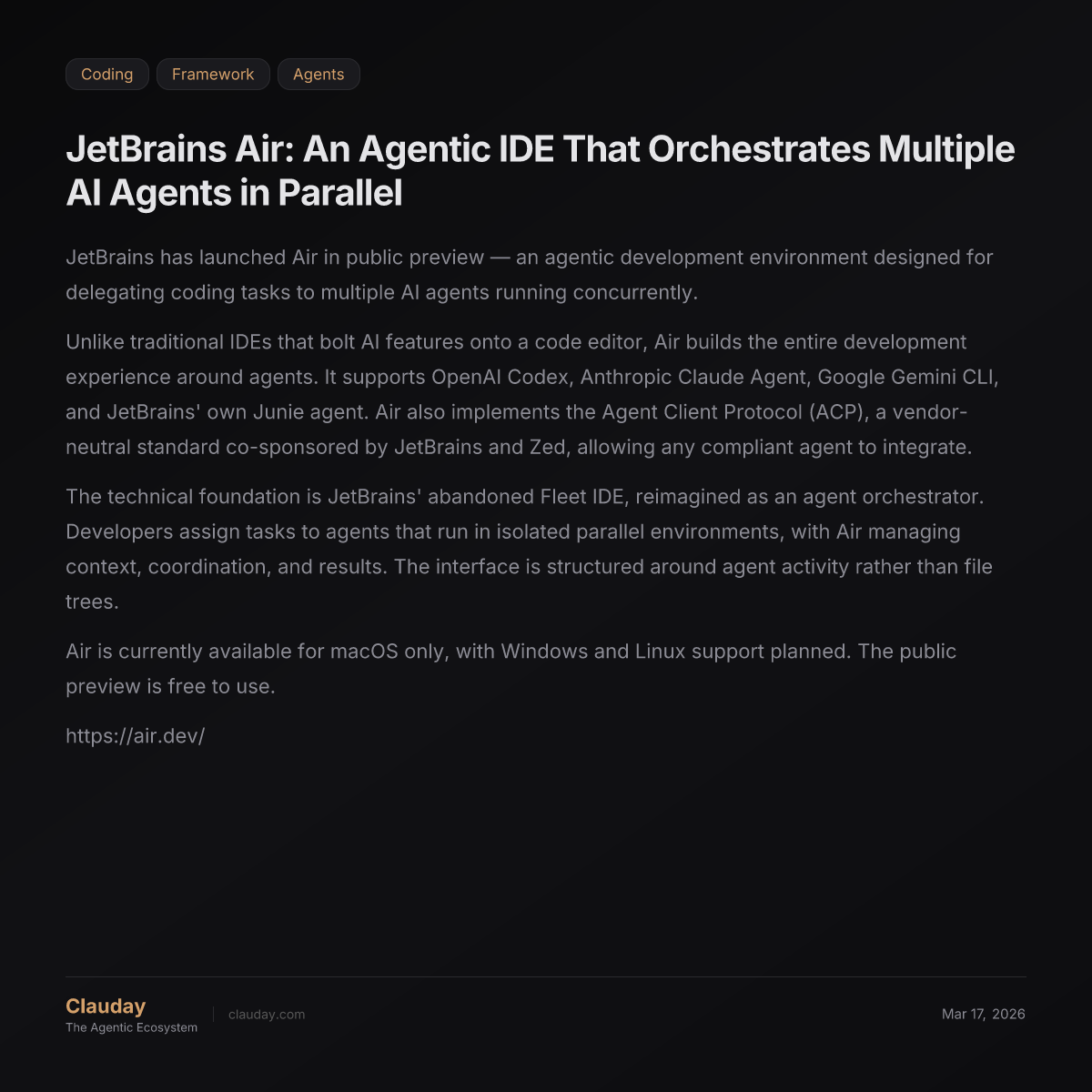 JetBrains Air: An Agentic IDE That Orchestrates Multiple AI Agents in ...
