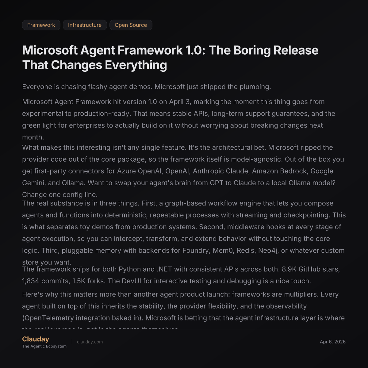 Microsoft Agent Framework 1.0: The Boring Release That Changes ...