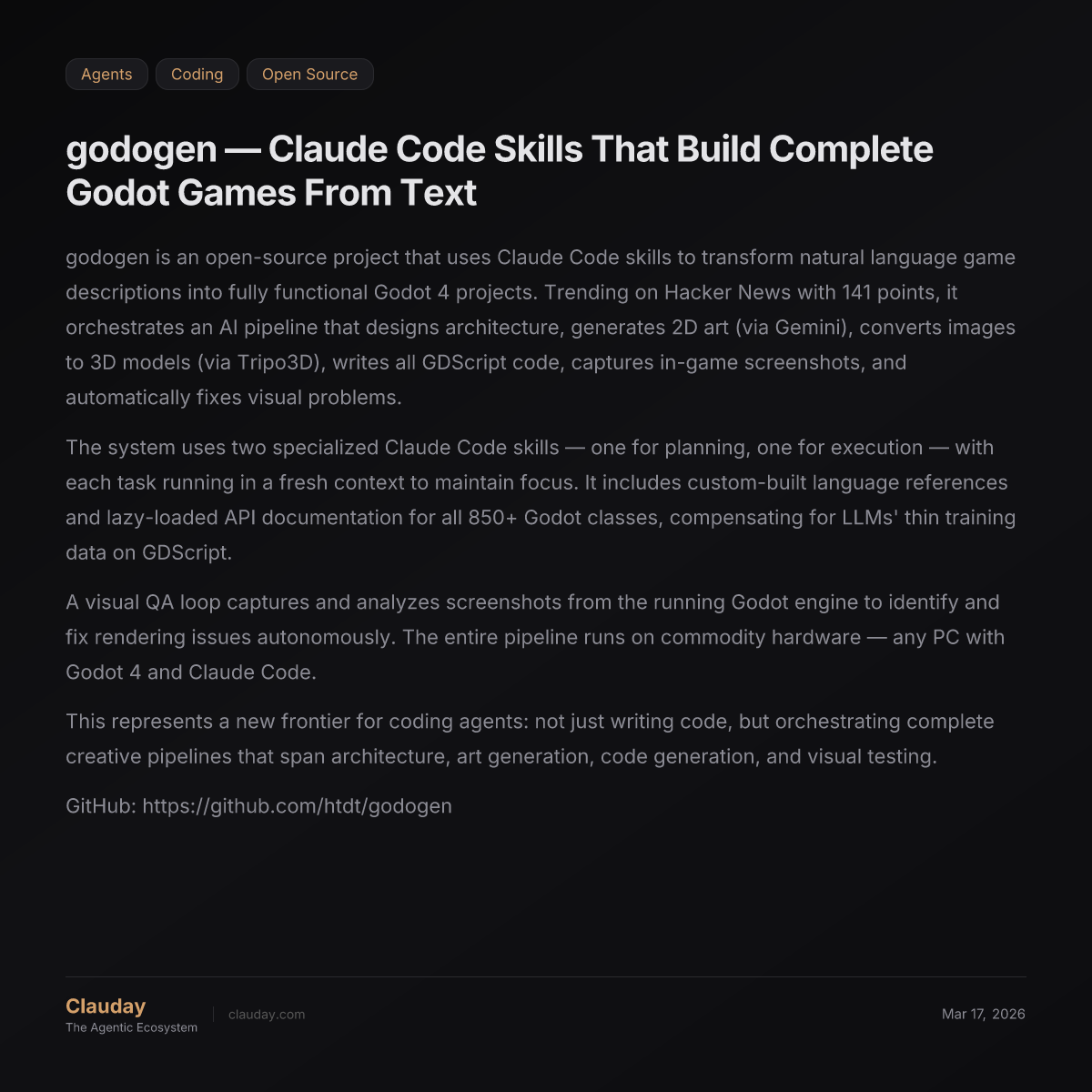 godogen — Claude Code Skills That Build Complete Godot Games From Text ...