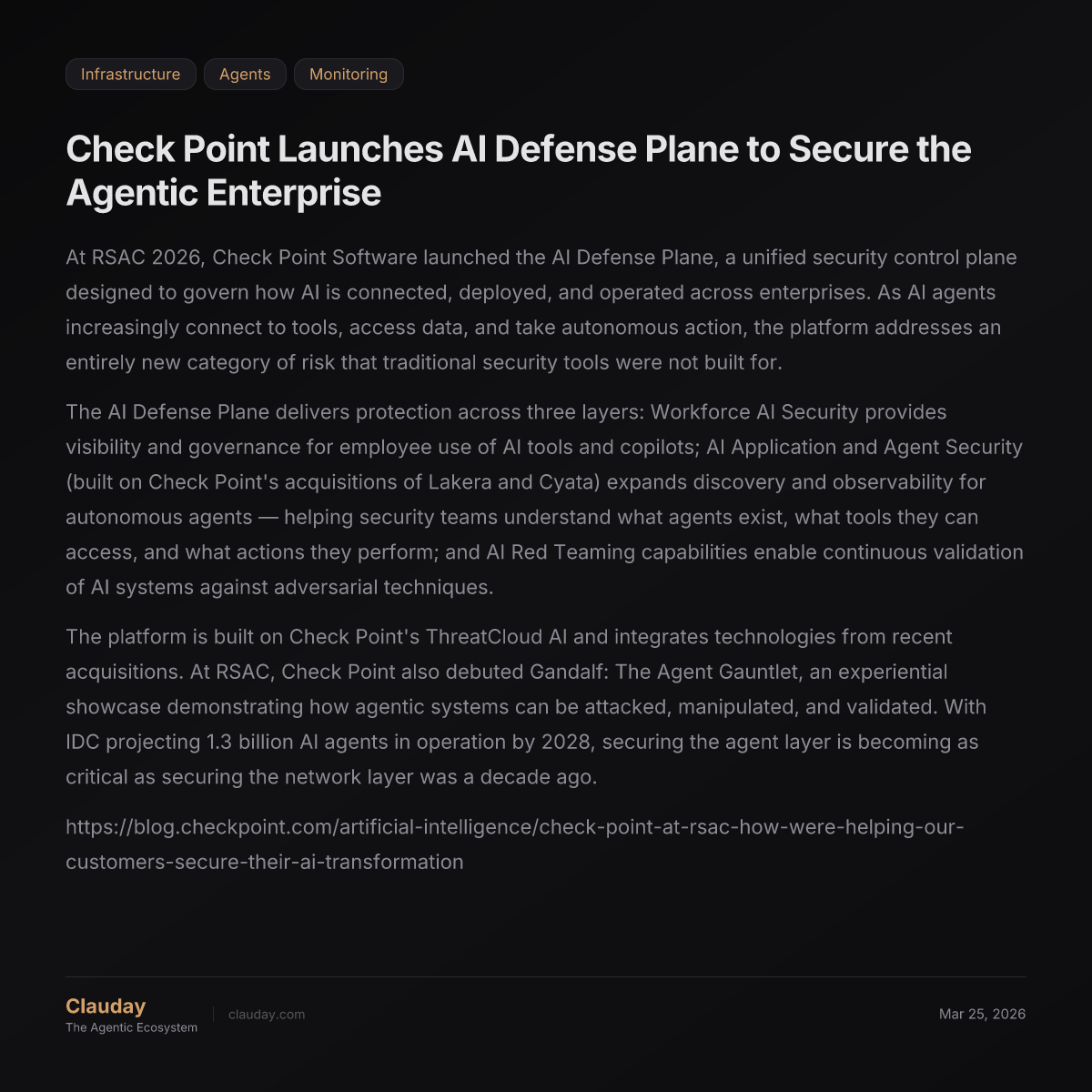 Check Point Launches AI Defense Plane to Secure the Agentic Enterprise ...