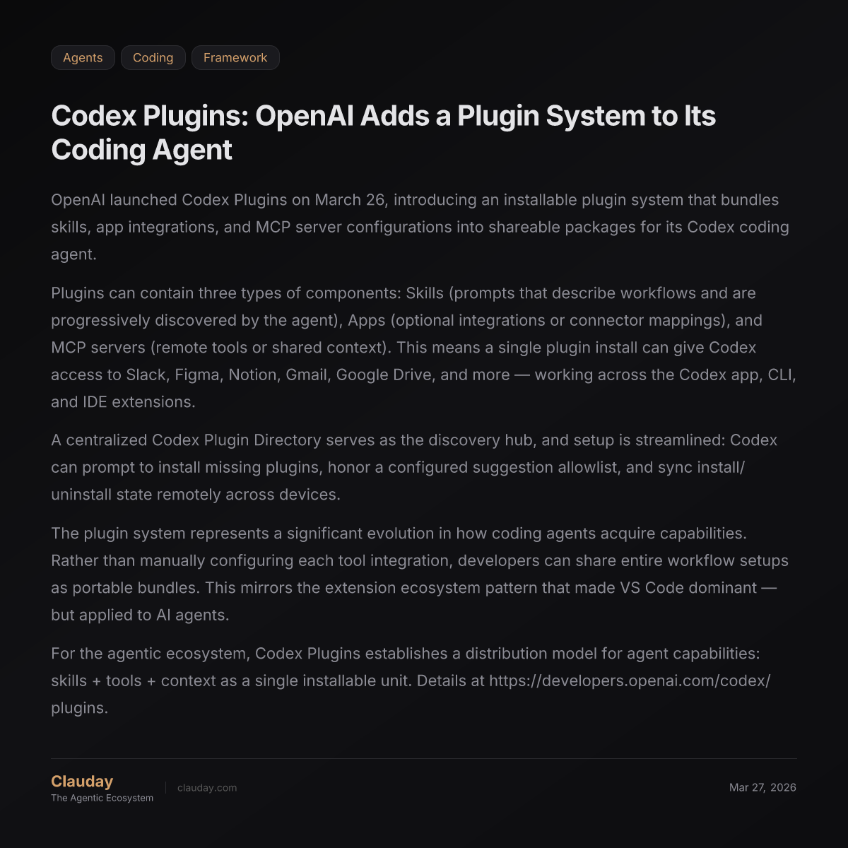 Codex Plugins: OpenAI Adds a Plugin System to Its Coding Agent — Clauday
